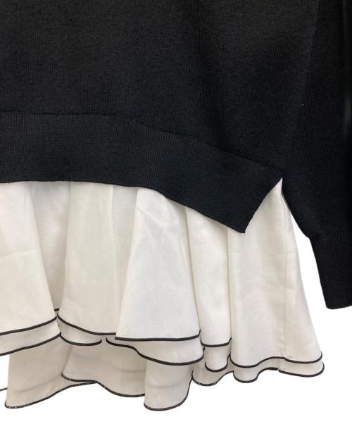 Lily Brown（リリーブラウン）Lily Brown (リリーブラウン) シャツドッキングフリルミニワンピース ブラック×ホワイト サイズ:freeの古着・服飾アイテム