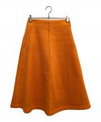DOUBLE STANDARD CLOTHINGダブルスタンダードクロージング）の古着「ダブルフェイスメッシュフレアスカート」｜オレンジ
