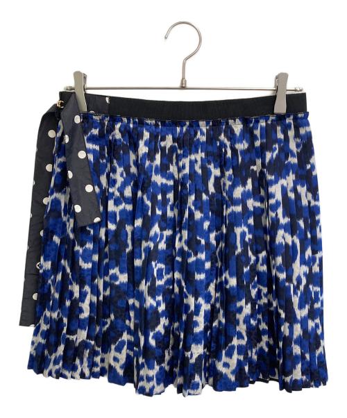 LOUIS VUITTON（ルイ ヴィトン）LOUIS VUITTON (ルイ ヴィトン) 総柄プリーツスカート ブルー×ブラック サイズ:40の古着・服飾アイテム
