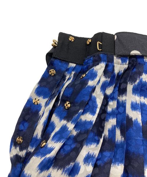 LOUIS VUITTON（ルイ ヴィトン）LOUIS VUITTON (ルイ ヴィトン) 総柄プリーツスカート ブルー×ブラック サイズ:40の古着・服飾アイテム