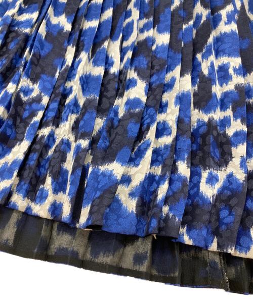 LOUIS VUITTON（ルイ ヴィトン）LOUIS VUITTON (ルイ ヴィトン) 総柄プリーツスカート ブルー×ブラック サイズ:40の古着・服飾アイテム