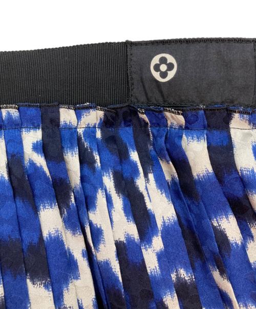 LOUIS VUITTON（ルイ ヴィトン）LOUIS VUITTON (ルイ ヴィトン) 総柄プリーツスカート ブルー×ブラック サイズ:40の古着・服飾アイテム