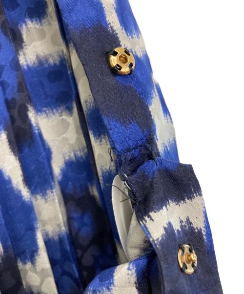 LOUIS VUITTON（ルイ ヴィトン）LOUIS VUITTON (ルイ ヴィトン) 総柄プリーツスカート ブルー×ブラック サイズ:40の古着・服飾アイテム