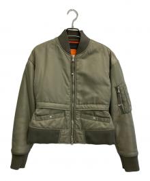 DIESEL Black Gold（ディーゼル ブラック ゴールド）の古着「ショート丈MA-1ジャケット」｜グリーン