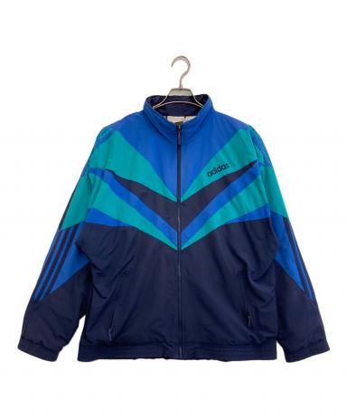 中古・古着通販】adidas (アディダス) ジップブルゾン ブルー×グリーン