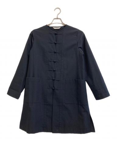ホームスパン　homspun チャイナジャケット 中古・古着通販】homspun (ホームスパン) チャイナワンピース ネイビー