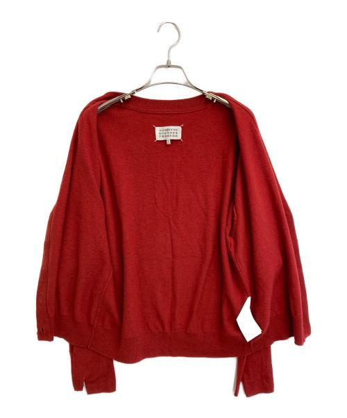 Maison Margiela（メゾンマルジェラ）Maison Margiela (メゾンマルジェラ) 20AW Vネックカーディガン レッド サイズ:xsの古着・服飾アイテム