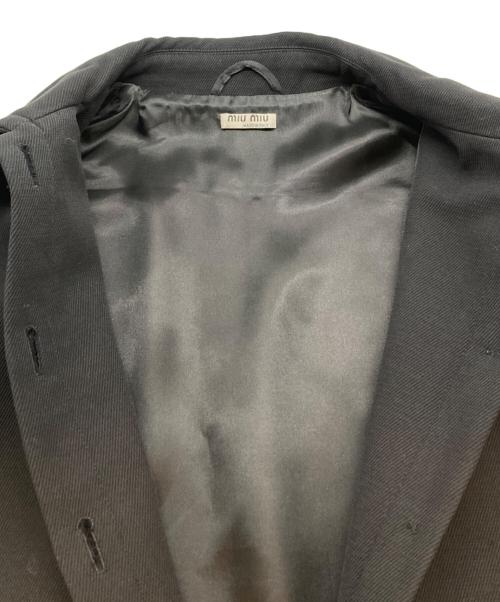 MIU MIU（ミュウミュウ）MIU MIU (ミュウミュウ) ラウンドカラーコート ブラック サイズ:38の古着・服飾アイテム