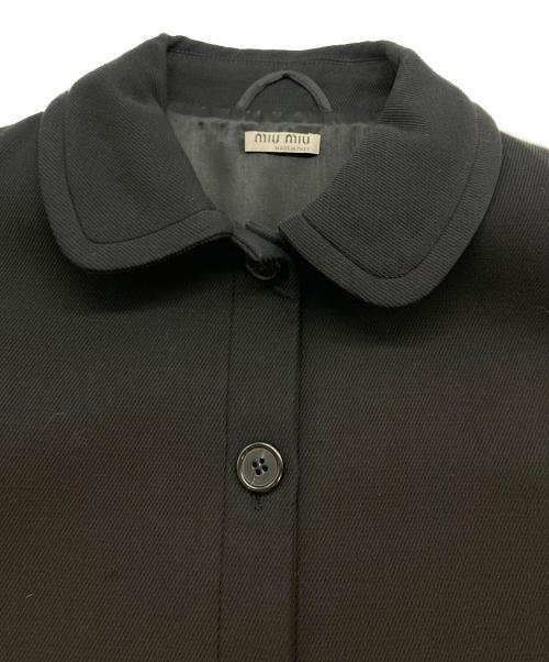 MIU MIU（ミュウミュウ）MIU MIU (ミュウミュウ) ラウンドカラーコート ブラック サイズ:38の古着・服飾アイテム