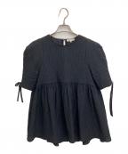 YORIヨリ）の古着「フクレフレアブラウス」｜ブラック