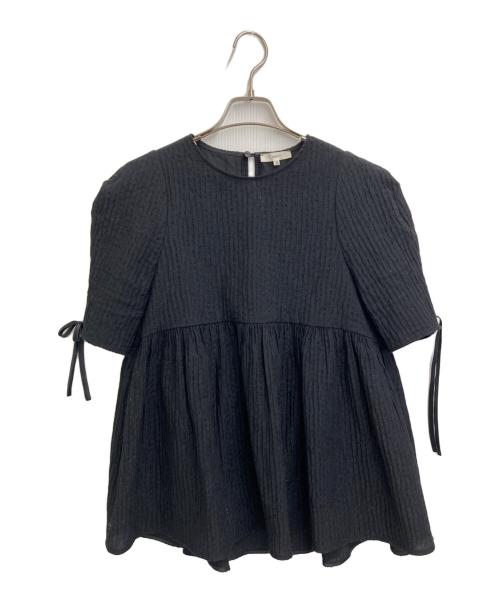 YORI（ヨリ）YORI (ヨリ) フクレフレアブラウス ブラック サイズ:38の古着・服飾アイテム