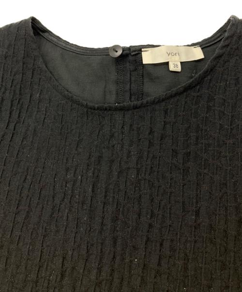 YORI（ヨリ）YORI (ヨリ) フクレフレアブラウス ブラック サイズ:38の古着・服飾アイテム