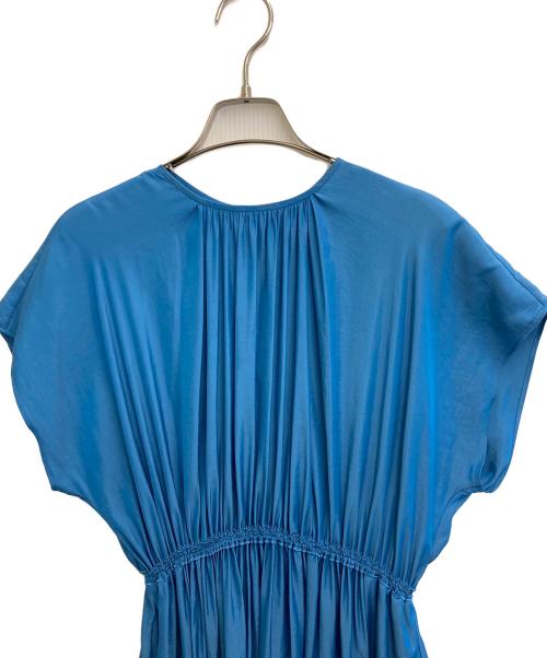 BALLSEY（ボールジィ）BALLSEY (ボールジィ) エアリークロス ギャザーワンピース ブルー サイズ:36の古着・服飾アイテム