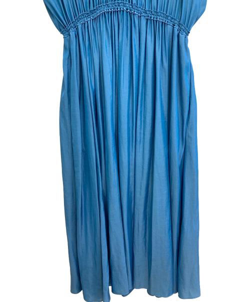 BALLSEY（ボールジィ）BALLSEY (ボールジィ) エアリークロス ギャザーワンピース ブルー サイズ:36の古着・服飾アイテム