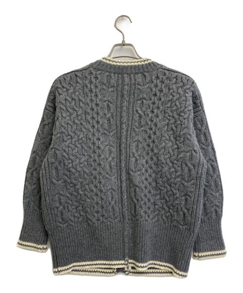 Curensology（カレンソロジー）Curensology (カレンソロジー) ラムズアランニットカーディガン グレー サイズ:SIZE Freeの古着・服飾アイテム