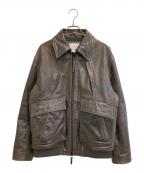 hotel palaceホテルプレイス）の古着「シングルライダース レザーJKT」｜ブラウン