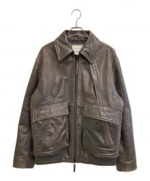 hotel palace（ホテルプレイス）の古着「シングルライダース レザーJKT」｜ブラウン