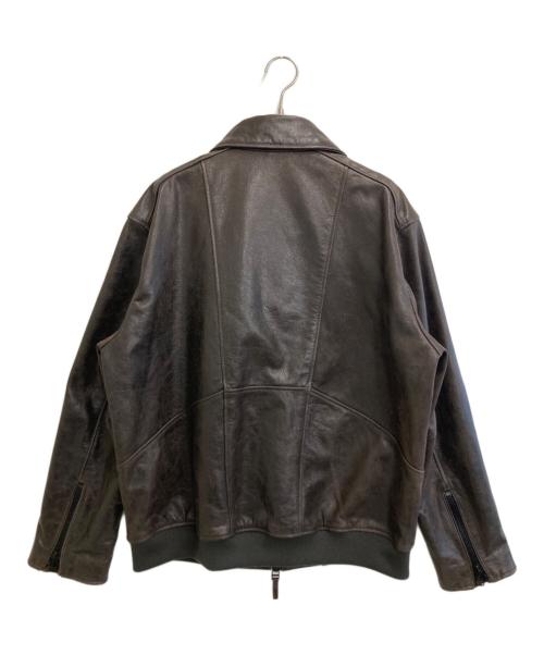 hotel palace（ホテルプレイス）hotel palace (ホテルプレイス) シングルライダース レザーJKT ブラウン サイズ:Lの古着・服飾アイテム