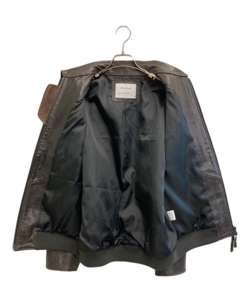 hotel palace（ホテルプレイス）hotel palace (ホテルプレイス) シングルライダース レザーJKT ブラウン サイズ:Lの古着・服飾アイテム