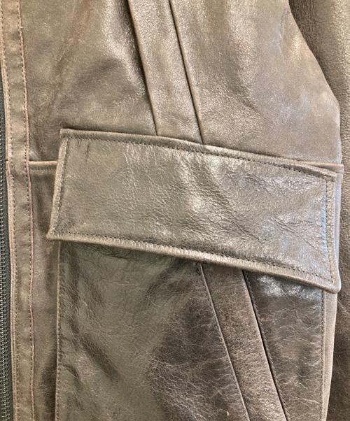 hotel palace（ホテルプレイス）hotel palace (ホテルプレイス) シングルライダース レザーJKT ブラウン サイズ:Lの古着・服飾アイテム