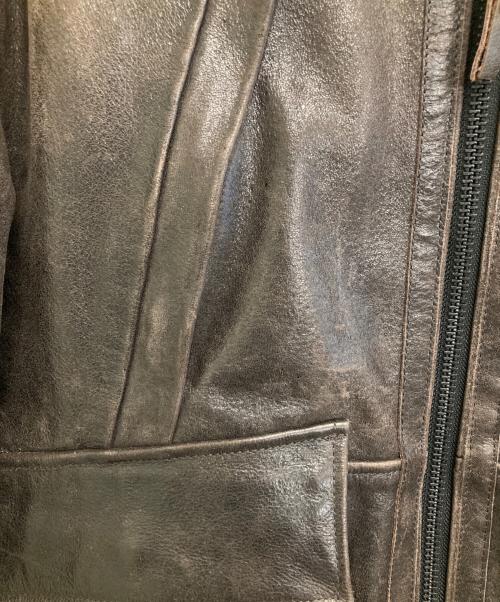 hotel palace（ホテルプレイス）hotel palace (ホテルプレイス) シングルライダース レザーJKT ブラウン サイズ:Lの古着・服飾アイテム