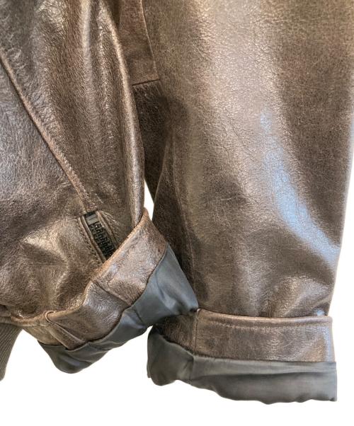 hotel palace（ホテルプレイス）hotel palace (ホテルプレイス) シングルライダース レザーJKT ブラウン サイズ:Lの古着・服飾アイテム