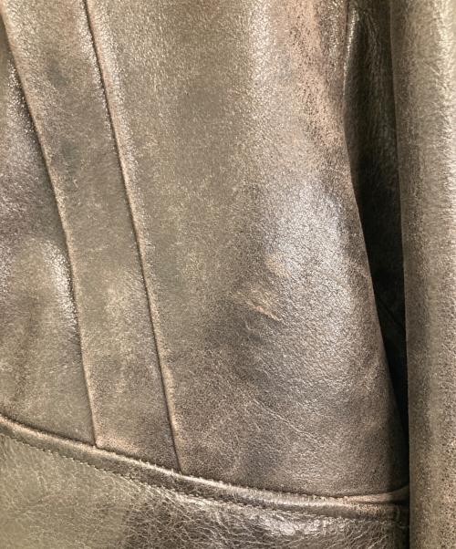 hotel palace（ホテルプレイス）hotel palace (ホテルプレイス) シングルライダース レザーJKT ブラウン サイズ:Lの古着・服飾アイテム