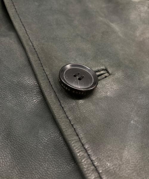 BOSS HUGO BOSS（ボス ヒューゴボス）BOSS HUGO BOSS (ボス ヒューゴボス) レザージャケット グレー サイズ:Fの古着・服飾アイテム