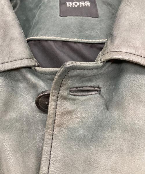 BOSS HUGO BOSS（ボス ヒューゴボス）BOSS HUGO BOSS (ボス ヒューゴボス) レザージャケット グレー サイズ:Fの古着・服飾アイテム