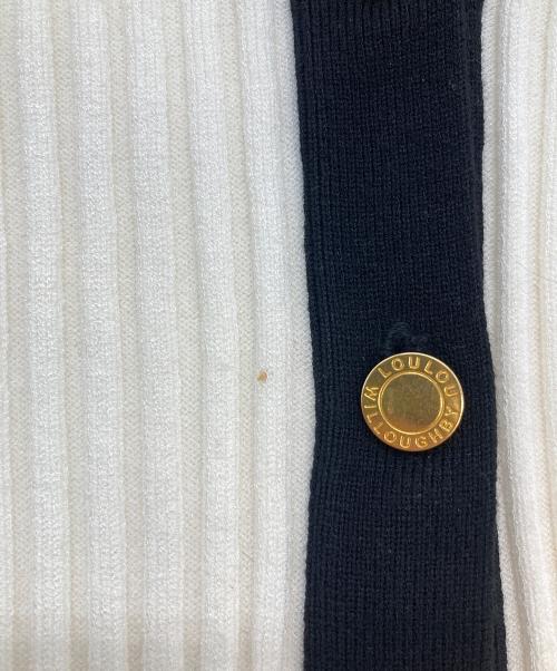 Loulou Willoughby（ルルウィルビー）Loulou Willoughby (ルルウィルビー) バイカラーキーネックカーディガン ホワイト サイズ:SIZE 2の古着・服飾アイテム