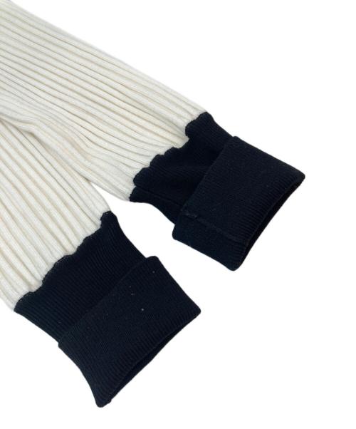 Loulou Willoughby（ルルウィルビー）Loulou Willoughby (ルルウィルビー) バイカラーキーネックカーディガン ホワイト サイズ:SIZE 2の古着・服飾アイテム