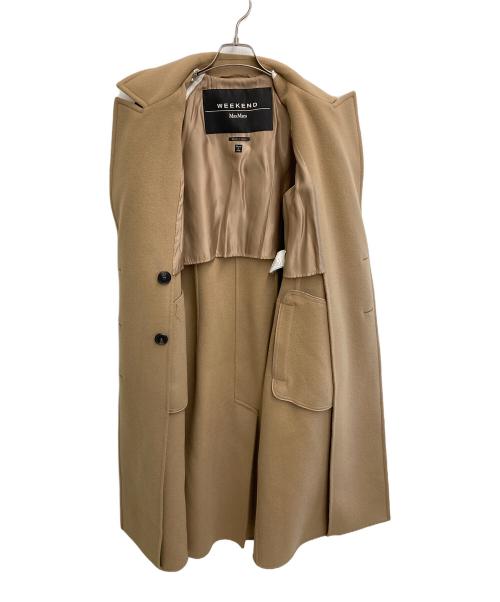 WEEKEND Max Mara（ウィークエンド マックスマーラ）WEEKEND Max Mara (ウィークエンド マックスマーラ) ニット切替ベルテッドコート ベージュ サイズ:36の古着・服飾アイテム