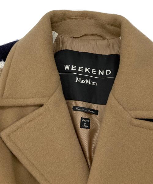WEEKEND Max Mara（ウィークエンド マックスマーラ）WEEKEND Max Mara (ウィークエンド マックスマーラ) ニット切替ベルテッドコート ベージュ サイズ:36の古着・服飾アイテム