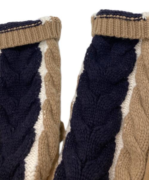 WEEKEND Max Mara（ウィークエンド マックスマーラ）WEEKEND Max Mara (ウィークエンド マックスマーラ) ニット切替ベルテッドコート ベージュ サイズ:36の古着・服飾アイテム