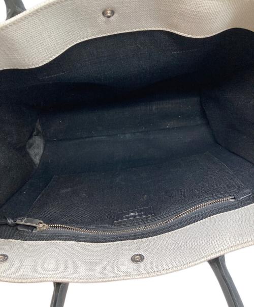 Saint Laurent Paris（サンローランパリ）Saint Laurent Paris (サンローランパリ) リヴゴーシュ トートバッグ ホワイト×ブラックの古着・服飾アイテム