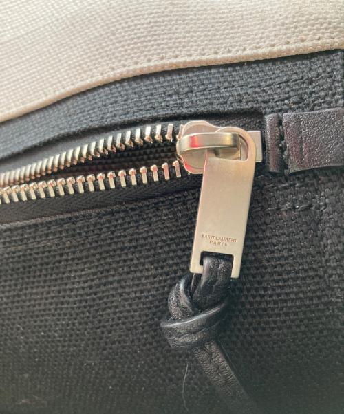 Saint Laurent Paris（サンローランパリ）Saint Laurent Paris (サンローランパリ) リヴゴーシュ トートバッグ ホワイト×ブラックの古着・服飾アイテム