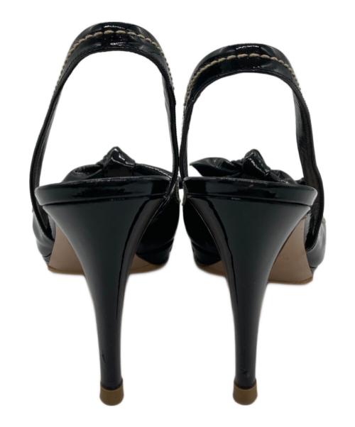 MIU MIU（ミュウミュウ）MIU MIU (ミュウミュウ) オープントゥーパンプス ブラック サイズ:37 2/1の古着・服飾アイテム