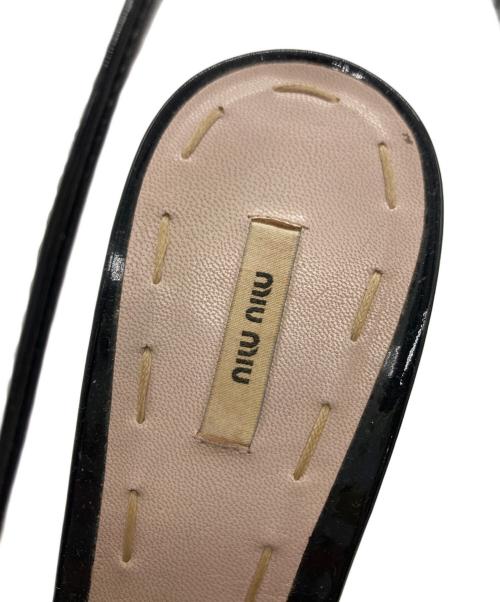 MIU MIU（ミュウミュウ）MIU MIU (ミュウミュウ) オープントゥーパンプス ブラック サイズ:37 2/1の古着・服飾アイテム