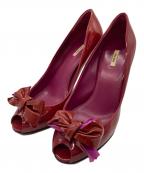 MIU MIUミュウミュウ）の古着「オープントゥーパンプス」｜レッド