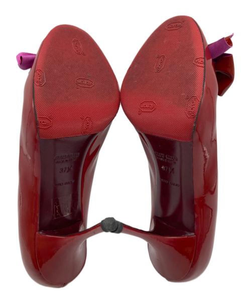 MIU MIU（ミュウミュウ）MIU MIU (ミュウミュウ) オープントゥーパンプス レッド サイズ:37 2/1の古着・服飾アイテム