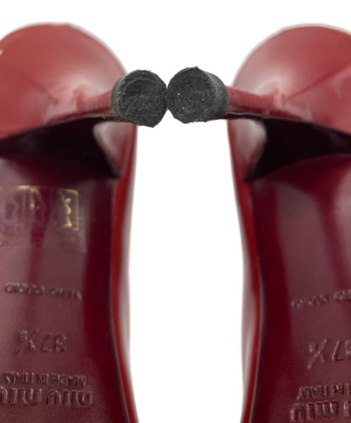 MIU MIU（ミュウミュウ）MIU MIU (ミュウミュウ) オープントゥーパンプス レッド サイズ:37 2/1の古着・服飾アイテム