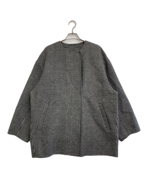 SLOBE IENA（スローブ イエナ）SLOBE IENA (スローブ イエナ) HAMILTONダブルフェイスウールショートコート ホワイト×ブラック サイズ:freeの古着・服飾アイテム