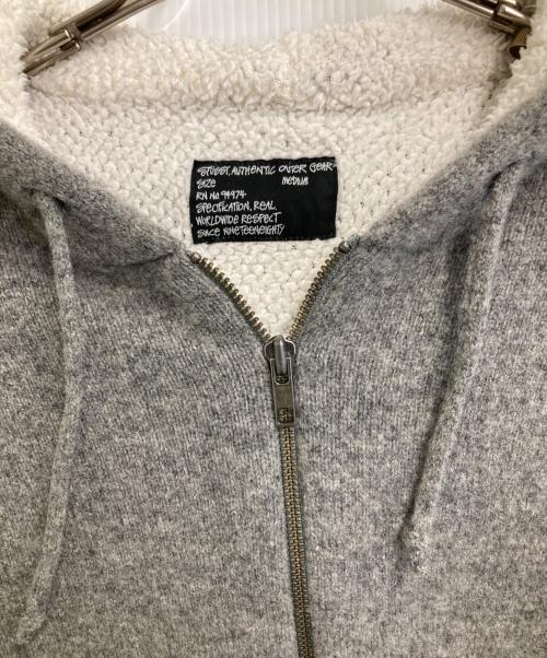 stussy（ステューシー）stussy (ステューシー) ニットパーカー グレー サイズ:Mの古着・服飾アイテム