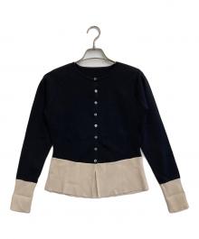 anuans（アニュアンス）の古着「ペプラムニットカーディガン」｜ブラック