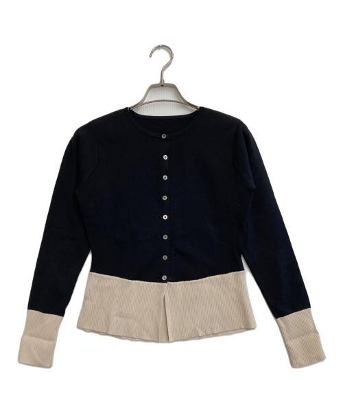 anuans（アニュアンス）anuans (アニュアンス) ペプラムニットカーディガン ブラック サイズ:freeの古着・服飾アイテム
