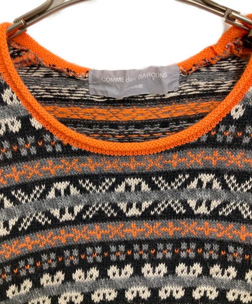 COMME des GARCONS HOMME（コムデギャルソン オム）COMME des GARCONS HOMME (コムデギャルソン オム) ネイティブ柄ニット ブラック×オレンジ サイズ:-の古着・服飾アイテム