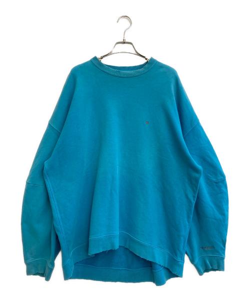 NOUNLESS（ナウンレス）NOUNLESS (ナウンレス) オーバーサイズダメージスウェット ブルー サイズ:2の古着・服飾アイテム