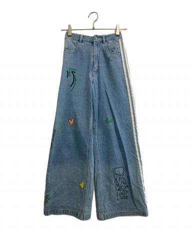 中古・古着通販】adidas (アディダス) デニムパンツ ブルー サイズ:XS