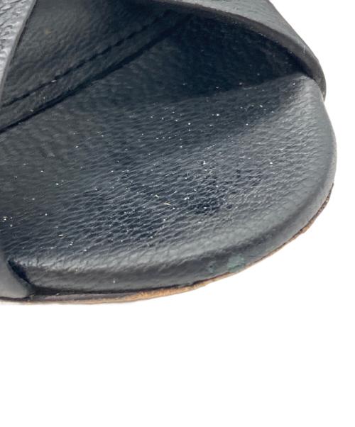 Salvatore Ferragamo（サルヴァトーレ フェラガモ）Salvatore Ferragamo (サルヴァトーレ フェラガモ) フラワーヒールミュールサンダル ブラック サイズ:4の古着・服飾アイテム