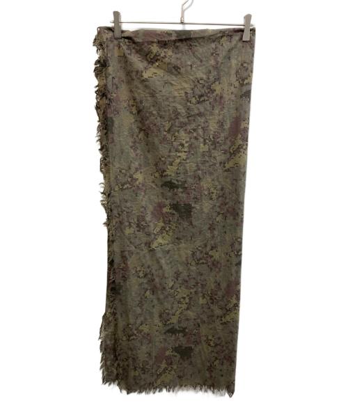 yohji yamamoto+noir（ヨウジヤマモトプリュスノアール）yohji yamamoto+noir (ヨウジヤマモトプリュスノアール) デジカモスカーフ カーキの古着・服飾アイテム